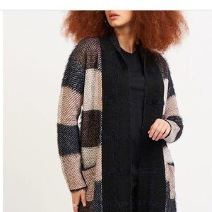 Dex eyelash Checkered Cardigan